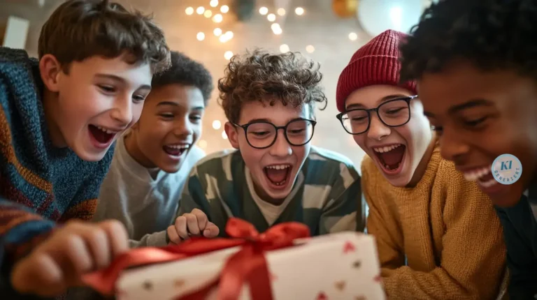 50 coole und kreative Geschenkideen für Jungen 2026: Begeisterung garantiert! 3 Eine Gruppe Kinder öffnet ein Geschenk